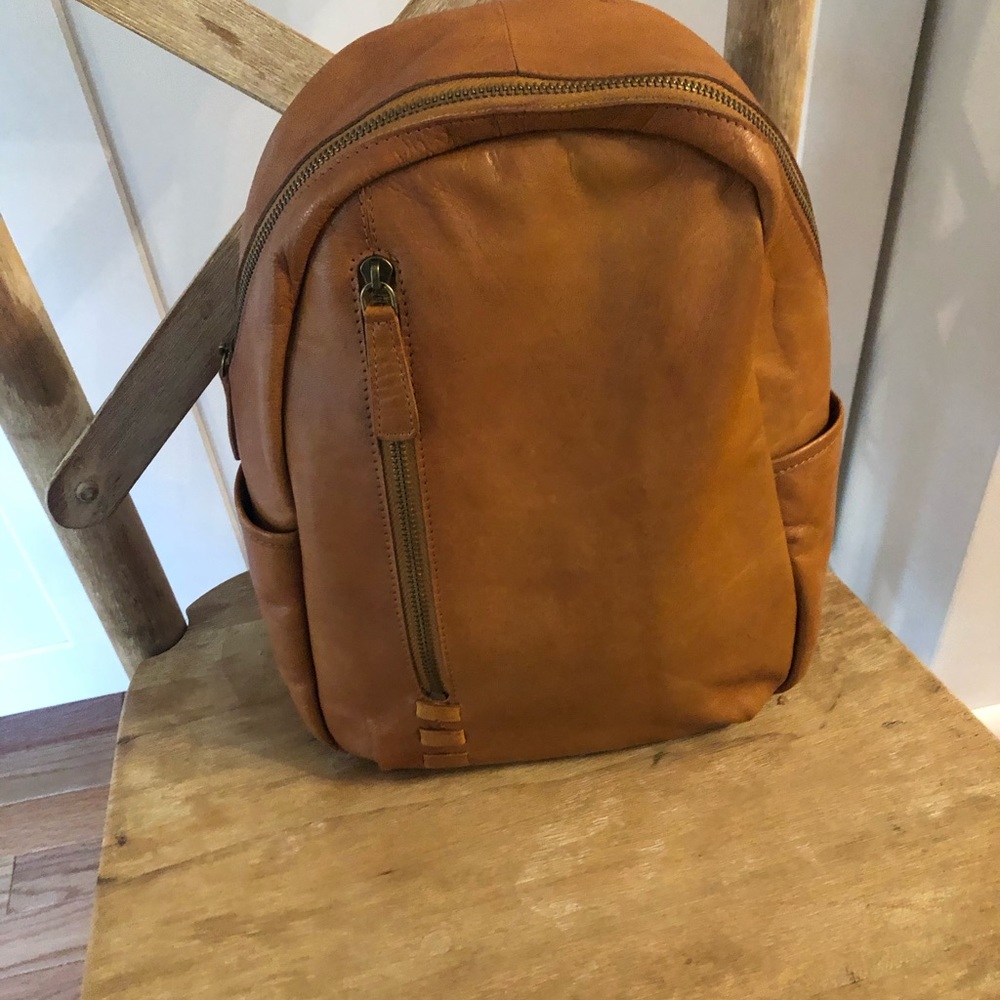All leather backpack